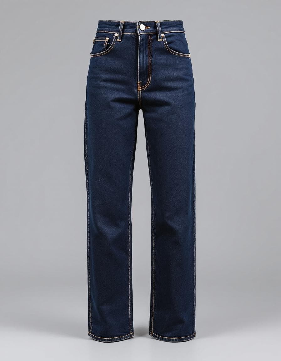 High-waist straight jeans