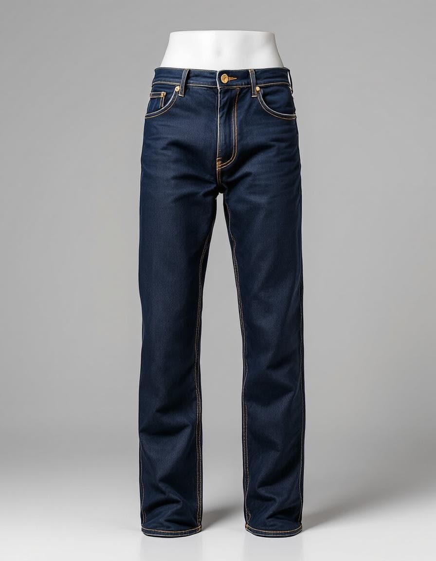 Raw denim jeans
